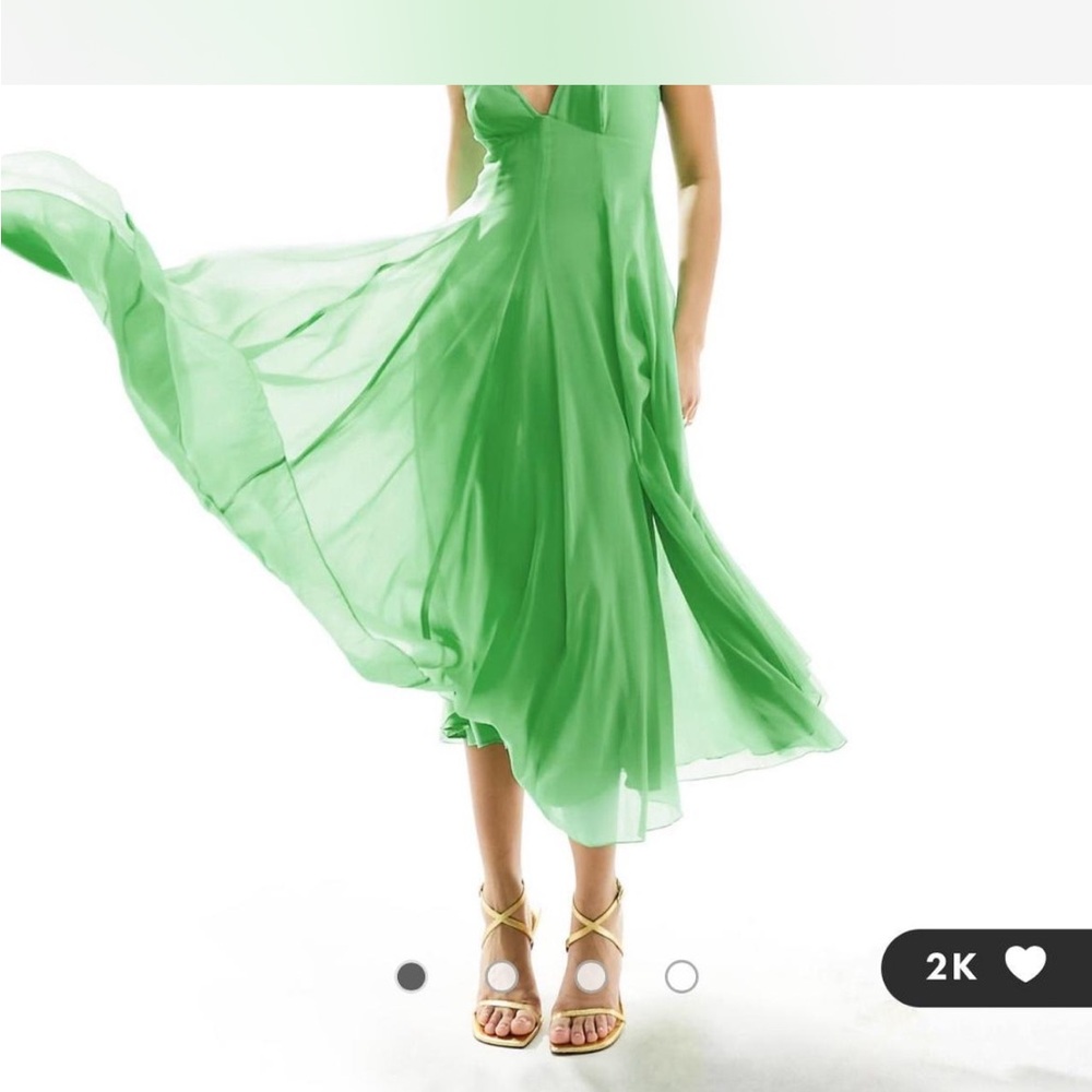 ASOS Design Strappy Green MIDI Dresse